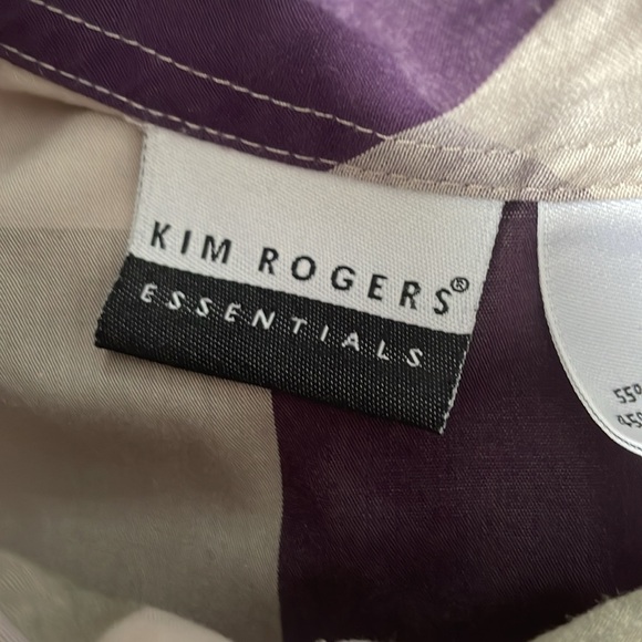 Kim rogers women button down Khaki/Purple/Beige plaid shirt size 12 - Picture 7 of 10